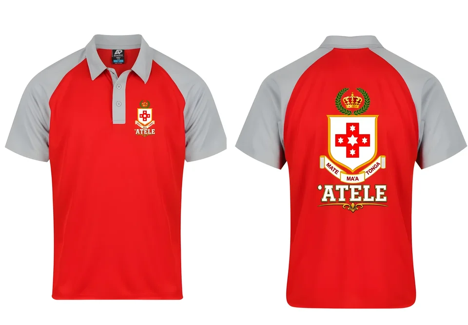 Front and back mock-up of the ʻAtele polo